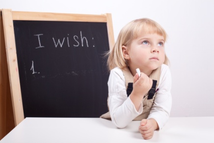 Littel girl with wish list