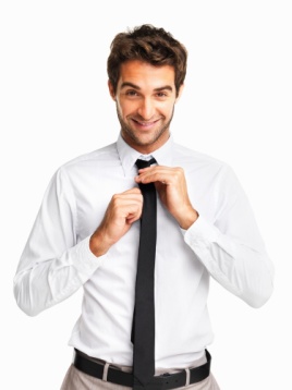 Man tying tie